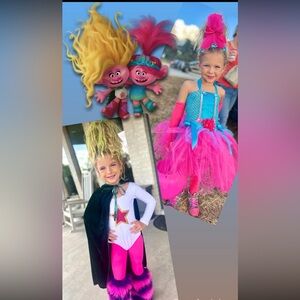 Trolls costumes for 7 and 5 year old